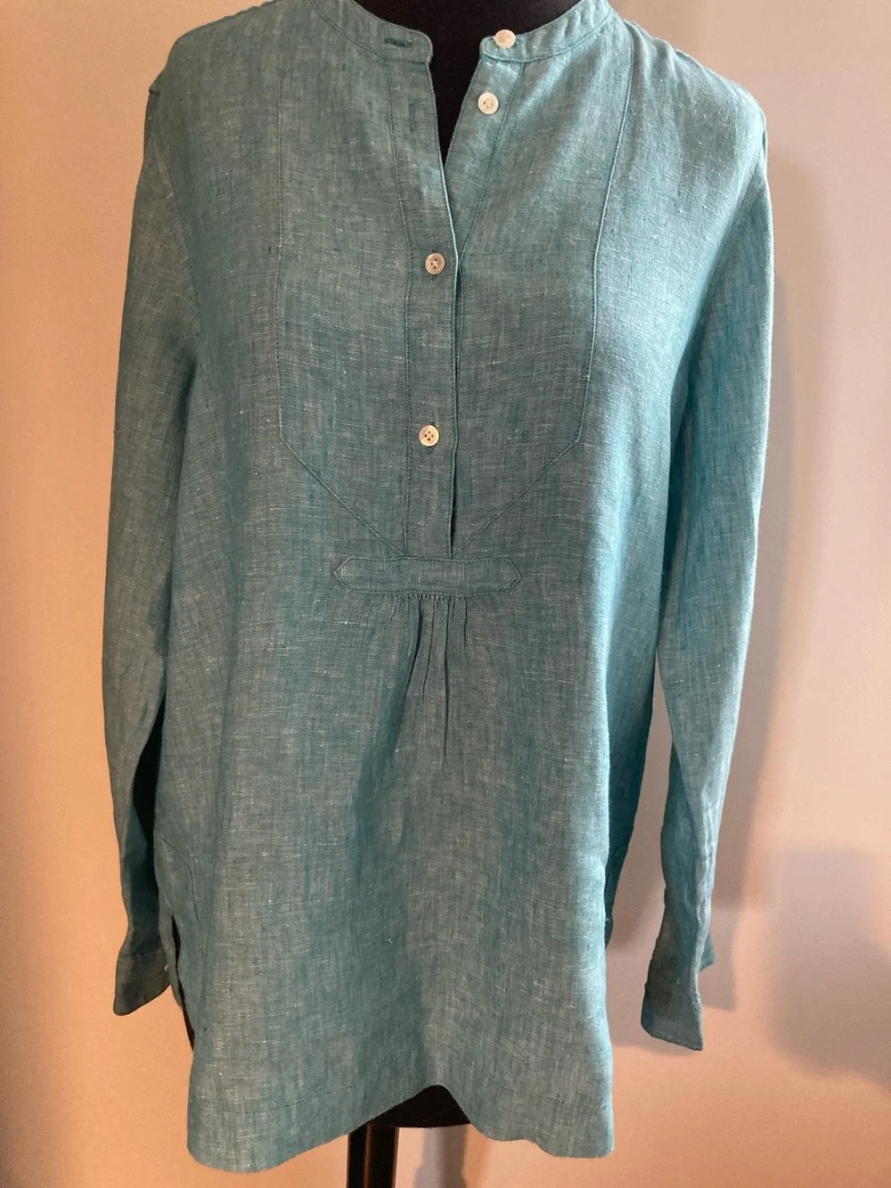 J.Crew Baird McNutt Irish Linen Long Sleeve Popover Tunic Shirt S608